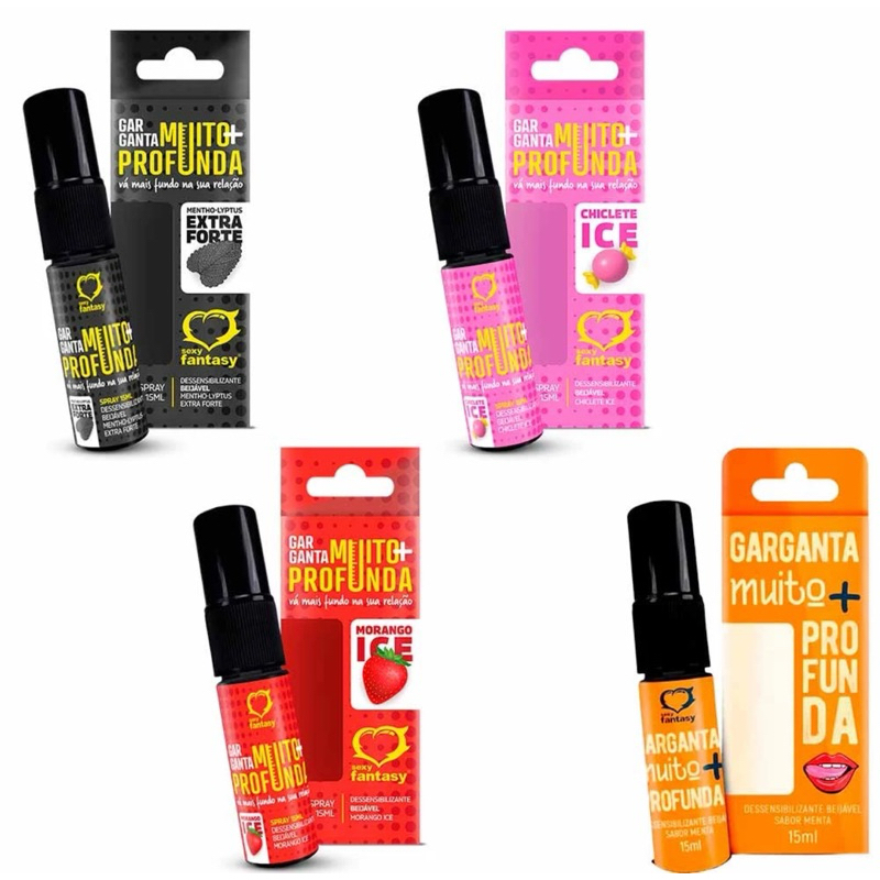 Garganta MUITO + PROFUNDA Spray Beijável Comestível 15ml Sexy Fantasy