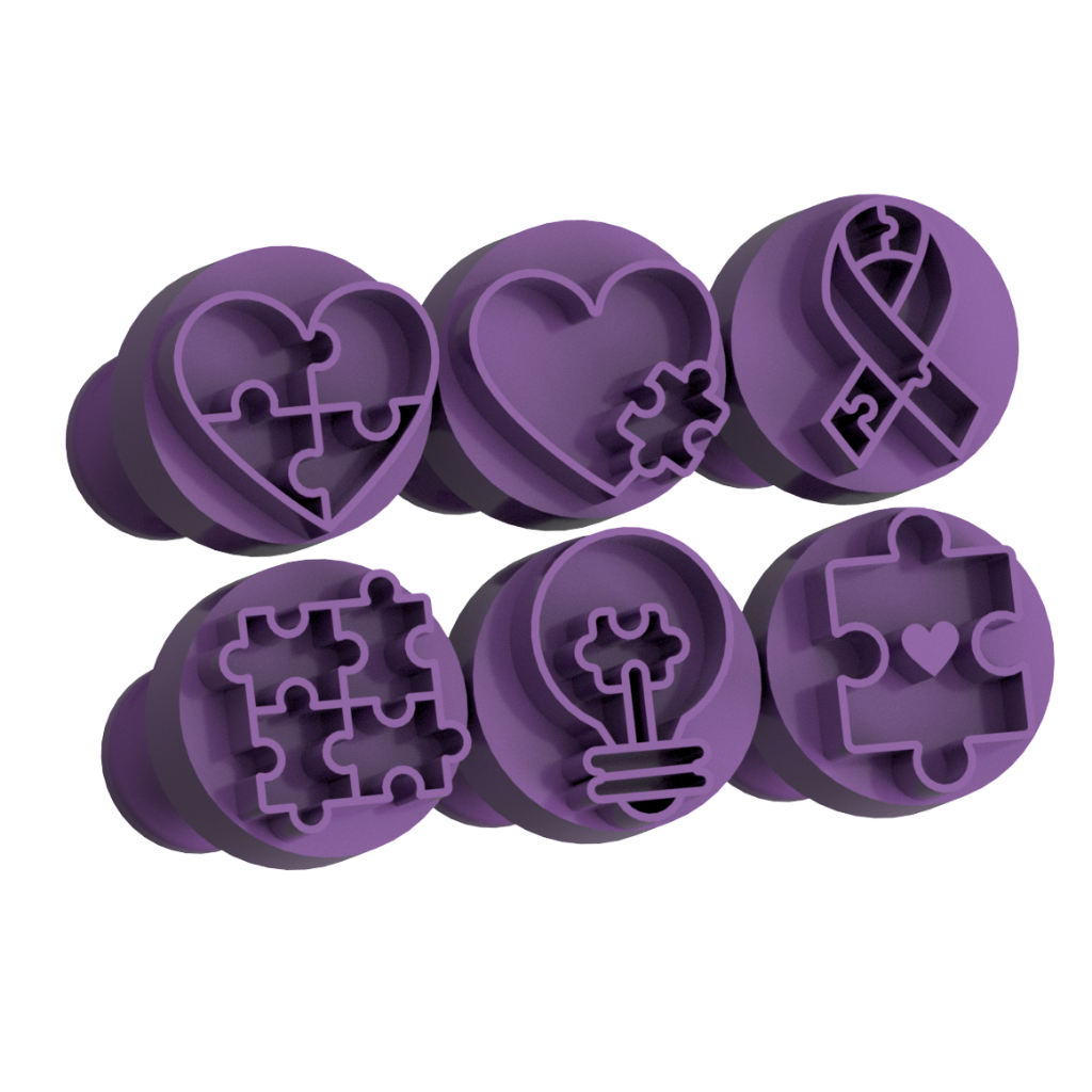 Carimbo para Brigadeiro e Doces - Autismo - Kit com 6 unidades