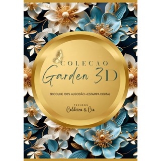 Tecido Tricoline Estampado Digital 100% algodão Caldeira Coleção GARDEN 3D (Vendas por unidades a partir de 0,25cm x 1,50m de largura)