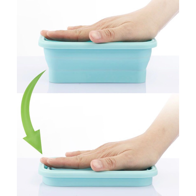 Detalhes do Marmitas Lancheira Retrátil Silicone Pote Dobrável C/ Tampa Trava de Segurança