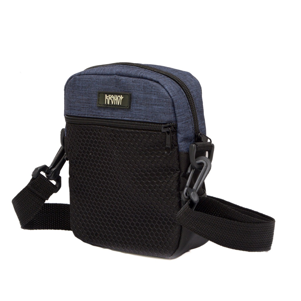 mini shoulder bag bolsa transversal mescla azul