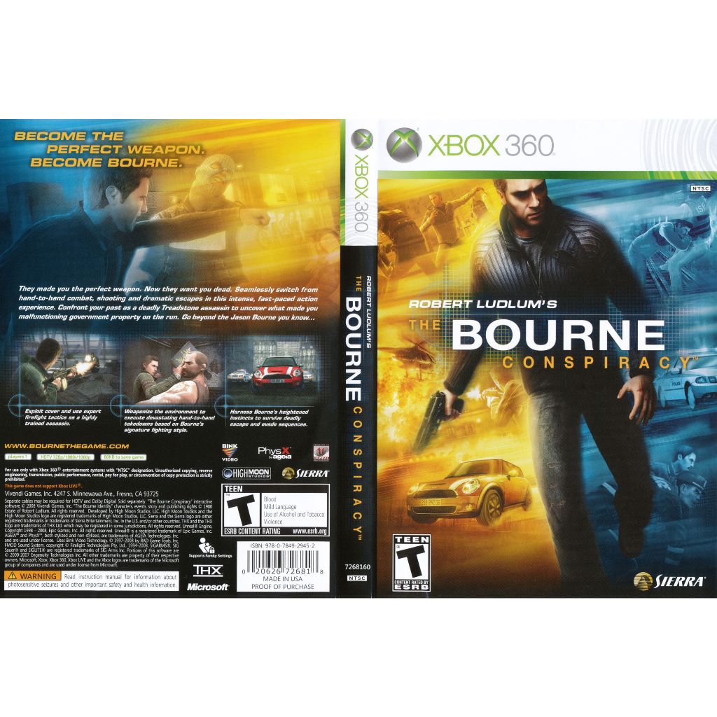 The Bourne Conspiracy P/ XBOX360 (LTU/LT/JTAG/RGH)