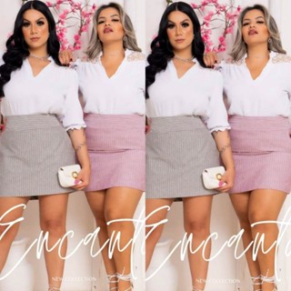 Shorts saia plus size linho moda feminina pronta entrega envio rapido