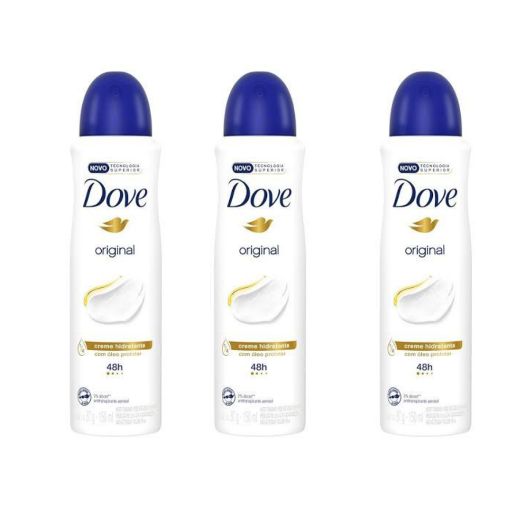 Kit 3 Desodorante Dove Antitranspirante em aerossol Dove Original 150 ml