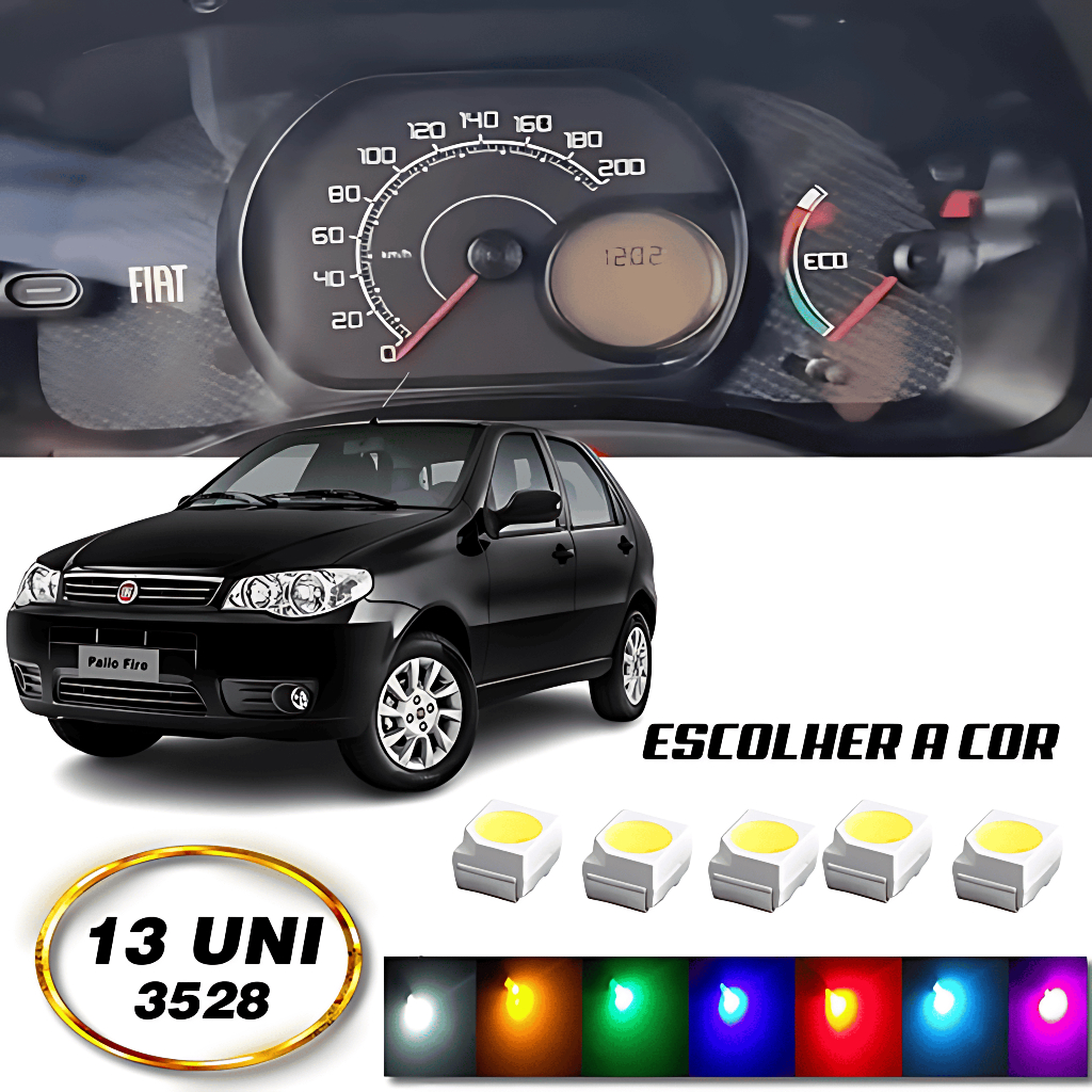 Kit Lâmpadas Led Painel Palio Economy 2014 2015 13 Peças