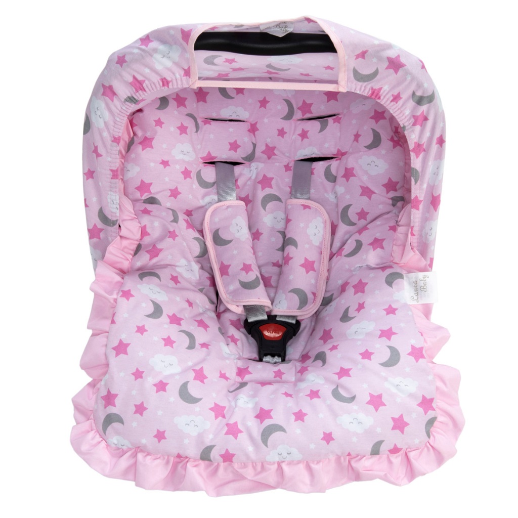 Capa Para Bebê Conforto + Capota + Protetores de Cinto Várias Estampas Qualidade