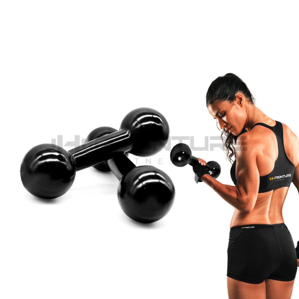 Halter Emborrachado Par Halteres - 1 Kg a 5 Kg P/ Fortalecimento Academia Musculação Barras Anilhas Pesos Exercicios