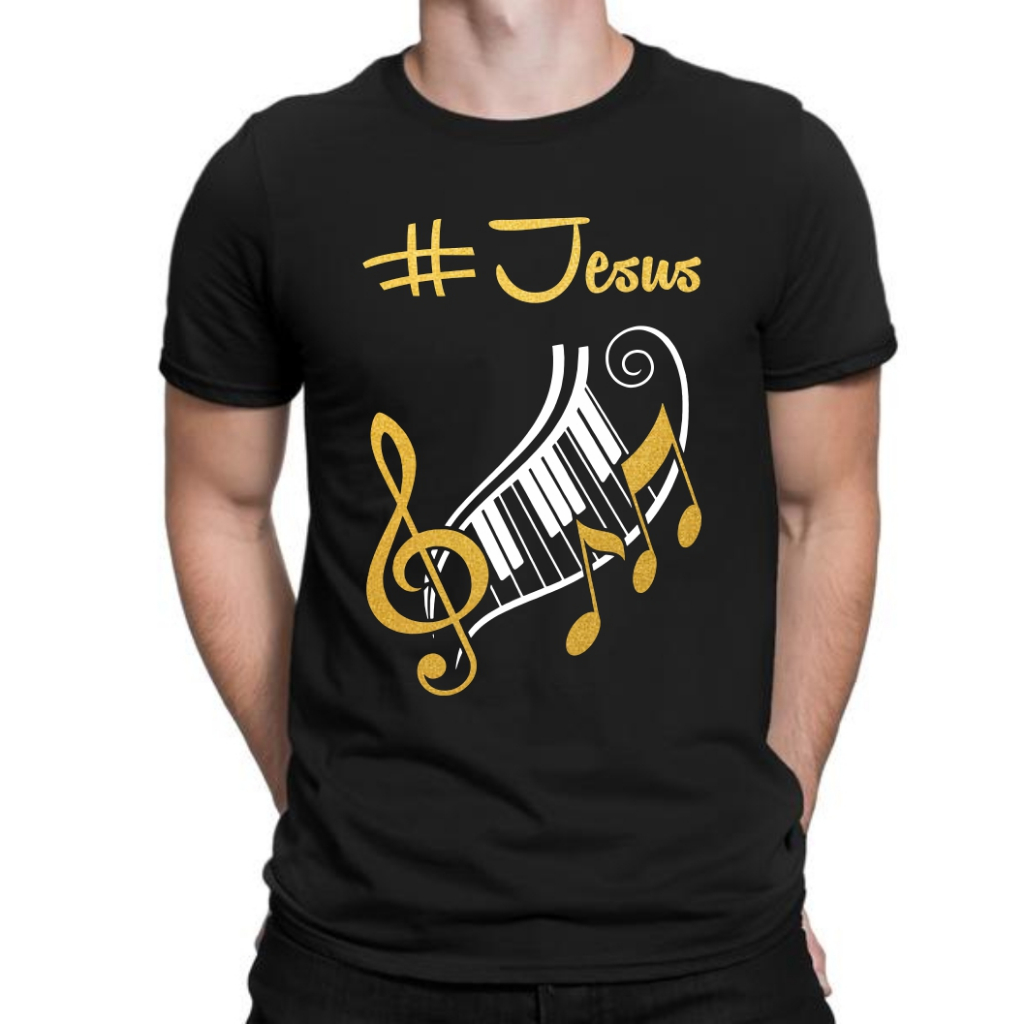 Camisa Camiseta Gospel Louvor Musical Teclado Piano Orgão #Jesus