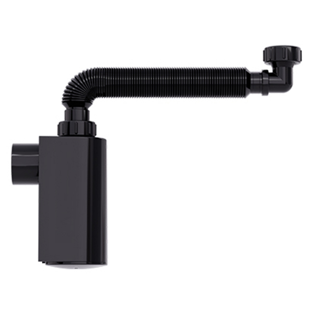 Sifão Com Copo De Parede Tubo Extensivo Preto - Blukit em Oferta na Shopee