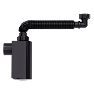 Sifão Com Copo De Parede Tubo Extensivo Preto - Blukit em Oferta na Shopee