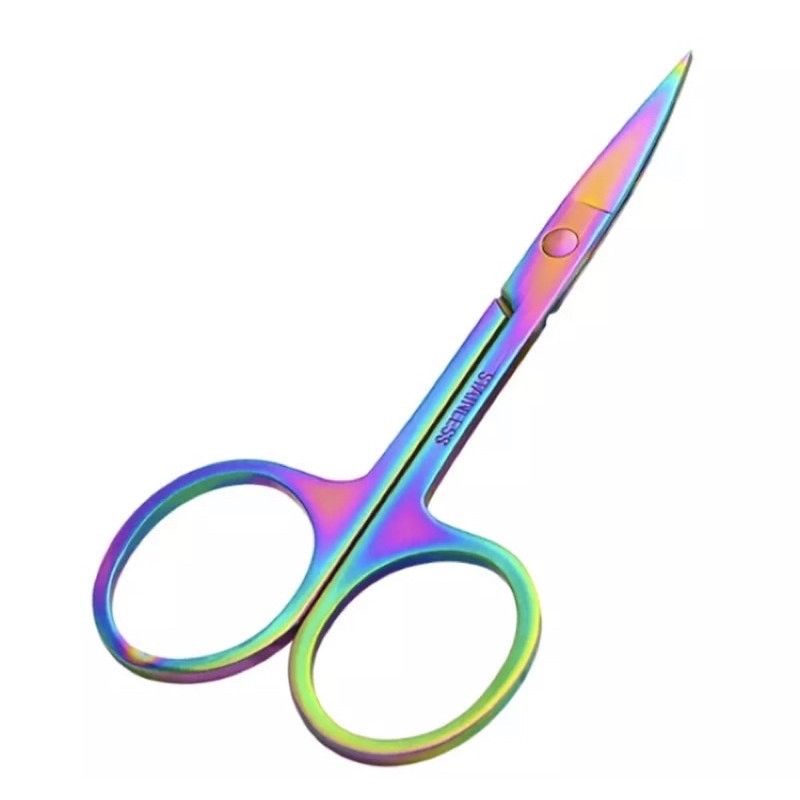 Tesoura furta cor para cortar fibra de unha tesoura para sobrancelha tesourinha em Oferta na Shopee