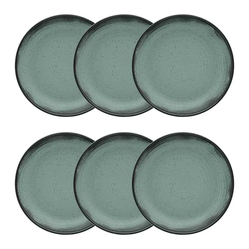 Prato Fundo Flat Pacífico 6 Unidades 20,5cm Oxford - Home & Living