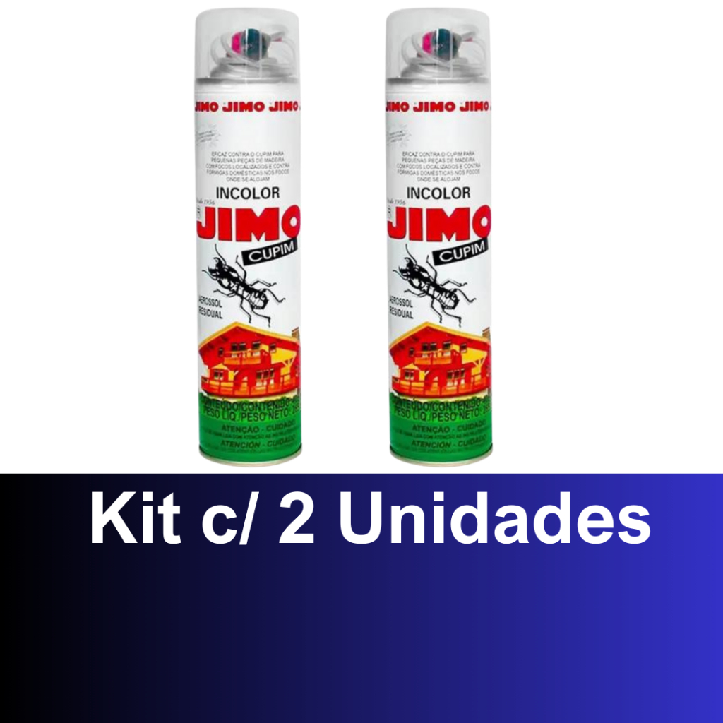2UN - Jimo Cupim Aerossol 400ml / Elimina Cupins, Brocas e Formigas Domésticas
