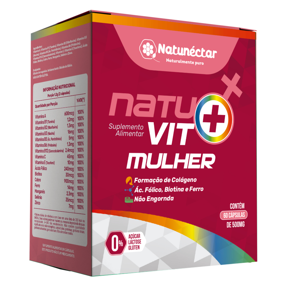 Natuvit Mulher Suplemento Vitaminas Para Mulher 60 Capsulas - Natunéctar