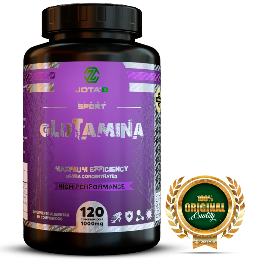 Glutamina Alta Performance 100% Original JOTA´B 120 Comprimiodos Saúde do sistema imunológico intestina cerebral  Aumento da resistência