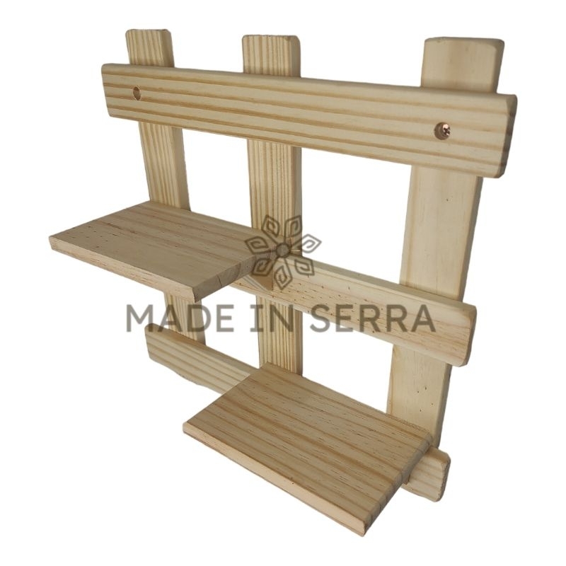 Prateleira Floreira Rústica em Madeira | Suporte Decorativo para Vasos – 30x30 cm