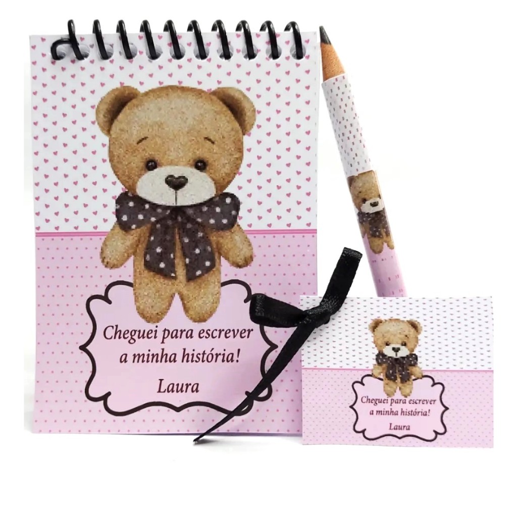Bloquinho personalizado com mini lápis