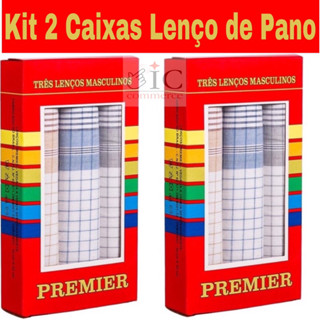 kit 2 Caixa Lenço de Pano Masculino/Caixa com 3 unidades cada em Oferta na Shopee