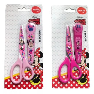 Tesoura escolar com capa protetora Minnie Rosa Molin