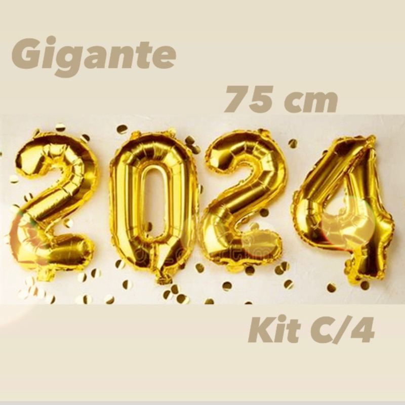 KIT BALÃO METALIZADO 2025 16” 75 CM BALÃO PARA VIRADA DO ANO em Oferta na Shopee