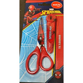 Tesoura Escolar Com Capa Protetora Homem Aranha Spider Molin em Oferta na Shopee