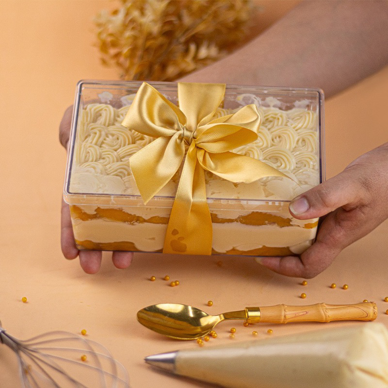 KIT CAIXA P/ SOBREMESA NATAL CAKE BOX 1,500ML RETANGULAR ACRILICA - BLUE STAR 20x12x8// em Oferta na Shopee