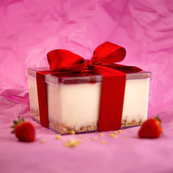 CAIXA P/ SOBREMESA NATAL CAKE BOX 1,500ML QUADRADA ACRILICA - BLUE STAR (CHOCO)