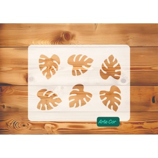Estencil Folhas costela de adão / n.213/ Molde vazado / 20 x 15 cm em Oferta na Shopee