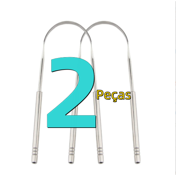 2 Peças Limpador De Língua Raspador De Língua Em Aço Inox Limpador De Lingua