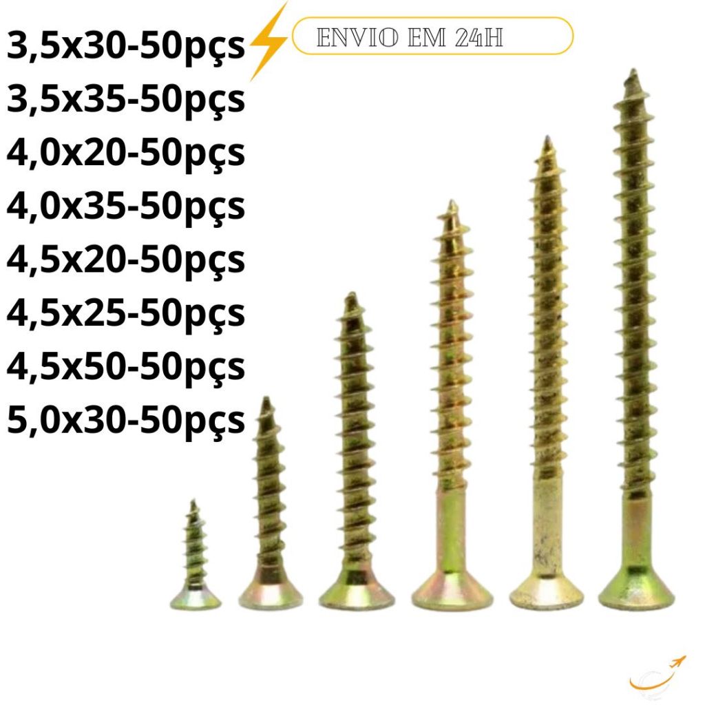 Parafusos para Madeira Chipboard Kit Parafusos Diversos Tamanhos em Oferta na Shopee