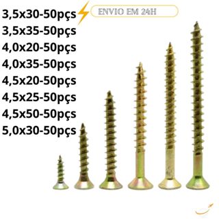 Parafusos para Madeira Chipboard Kit Parafusos Diversos Tamanhos em Oferta na Shopee