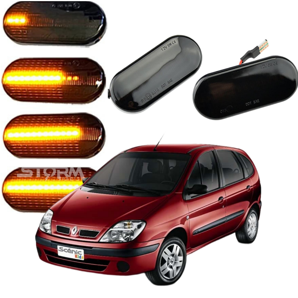 Par Pisca Sequencial Seta Dinâmica Renault Scenic para-lama ano 2000 a 2011 dianteiro luz de led Lâmpada Sinal repetidor