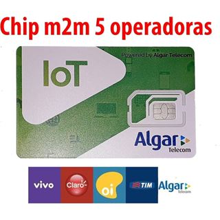 Chip m2m para Rastreadores Bloqueadores Central de alarme com 5 operadoras Nacional ou Internacional