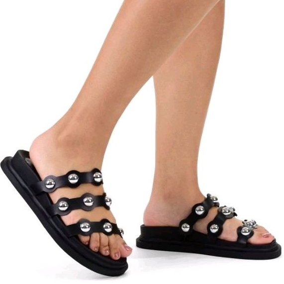 Papete Feminina Sandália Flat com Aplicação Promoção 4535 em Oferta na Shopee