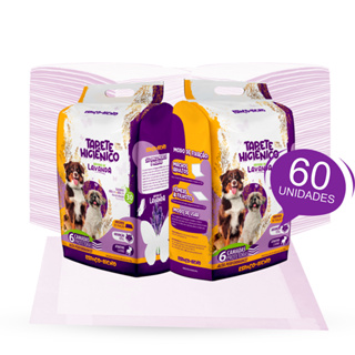 Kit Tapete Higiênico Ultra Espaço De Bicho 60unid 80x60cm Aroma Lavanda em Oferta na Shopee