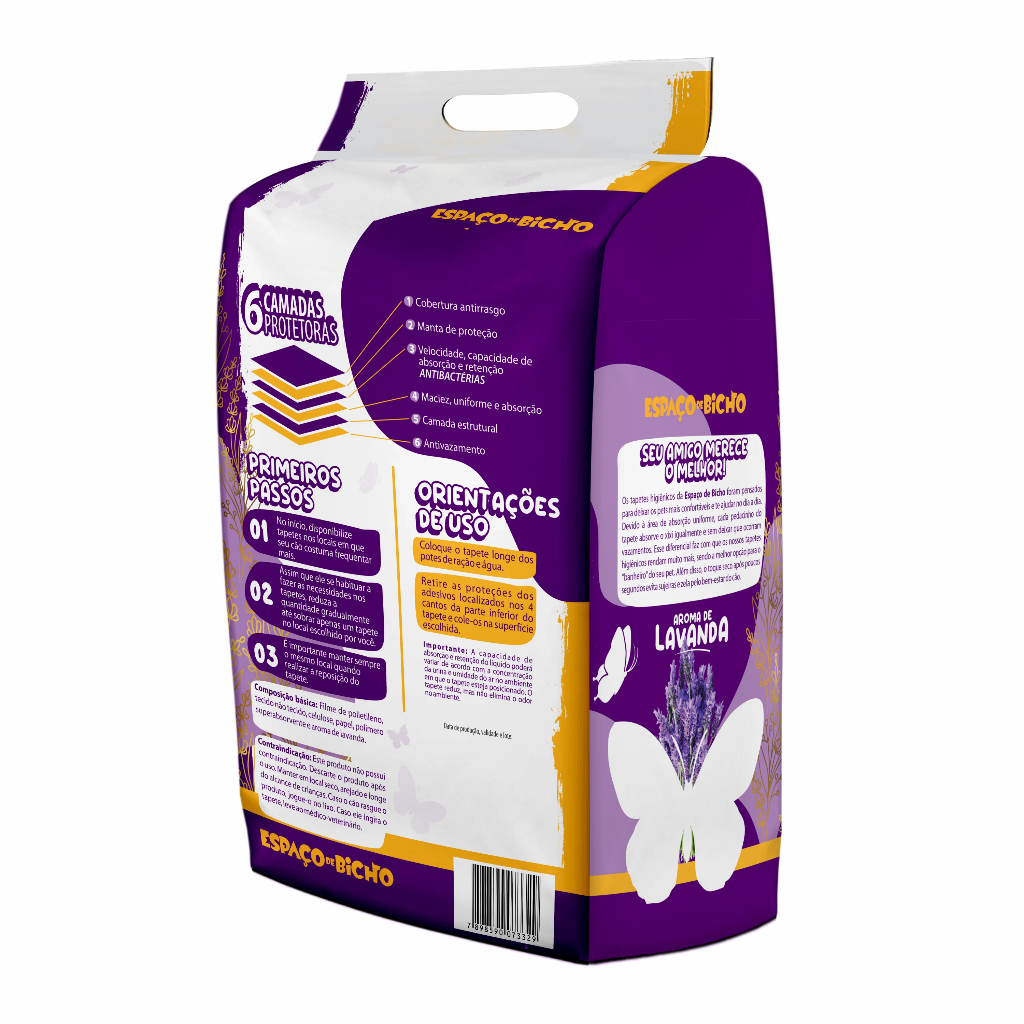 Tapete Higienico LAVANDA ultra Espaço De Bicho 60 Unidades Envio Imediato — imagem 2 de 2