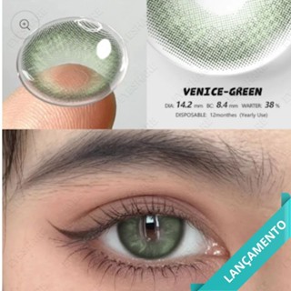 Lente de contato colorida anual na cor Venice Green(verde)