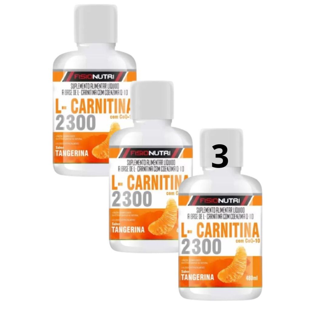 L Carnitina 2000mg 480ml - KIT 3 UNIDADES - Extra Forte E Concentrada - Fórmula Avançada Liquid Fast em Oferta na Shopee