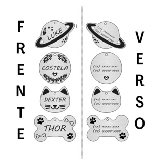 Plaquinha de Identificação Pet Pingente Personalizado Cachorro Gato Com telefone Tutor em Oferta na Shopee