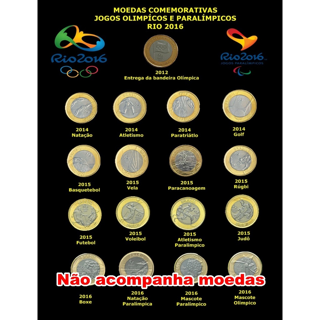 Quadro para coleção das olimpíadas jogos olímpicos Rio 2016 com visor de vidro