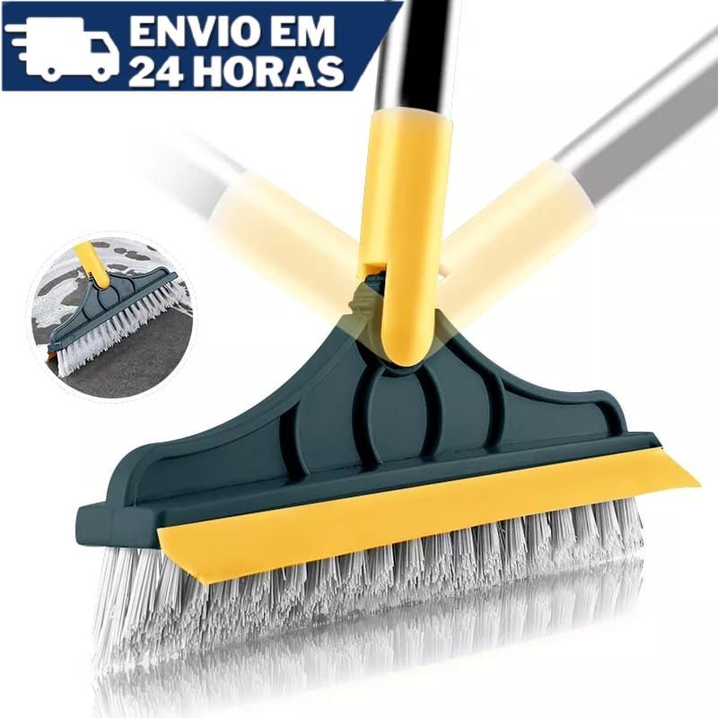 Escova 2 Em 1 Vassoura Rodo Gap Limpeza Esfregão Mop Limpa