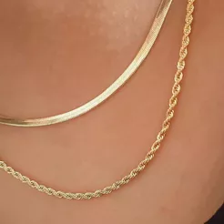Colar Choker Corrente Baiano a Prata925 e Ouro18k