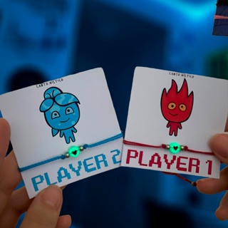 Kit 2 Pulseiras Fogo e Água Casal/Amizade (Brilha no Escuro) Presente Namoro em Oferta na Shopee