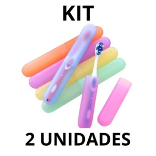 2 Unidades de Porta Escova de Dente tipo Estojo Viagem em Oferta na Shopee