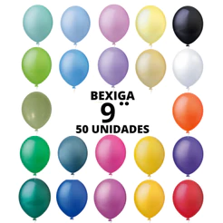 Bexiga 9 Polegadas Redonda c/ 50 Unidades