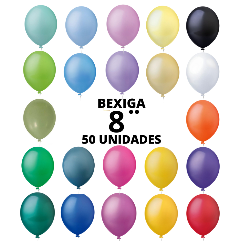 Bexiga Happy Day 8 Polegadas Redonda c/ 50 unidades em Oferta na Shopee