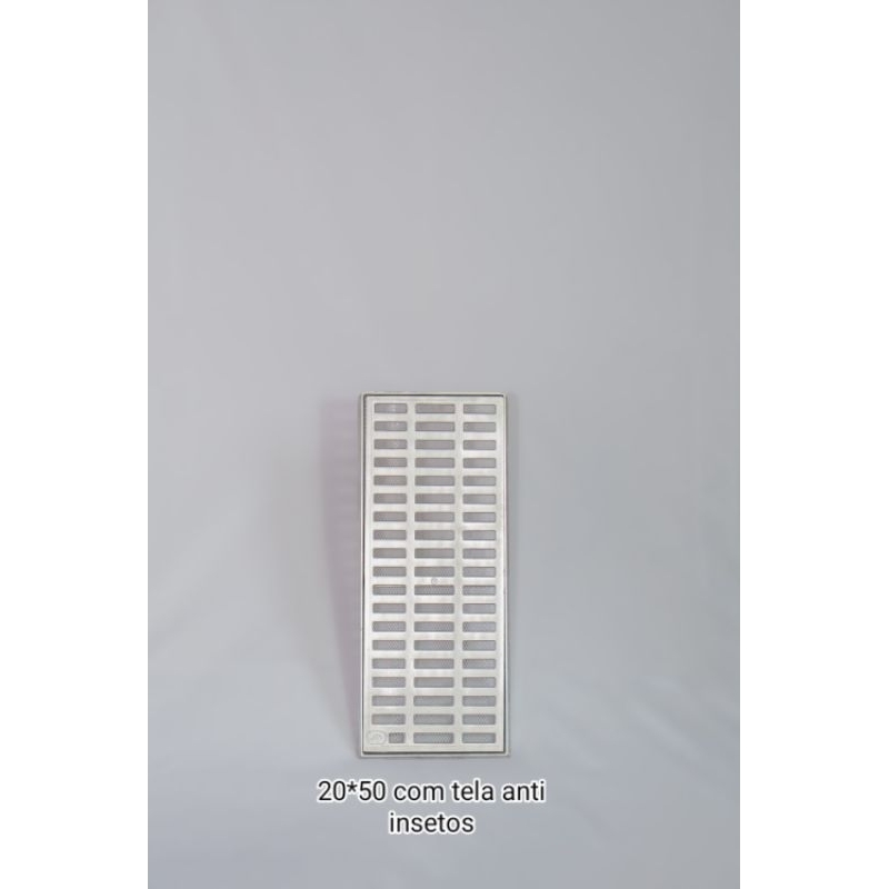 Ralo linear 20x50 grelha com tela anti insetos mais parafuso anti furto Marca JR Grelhas...