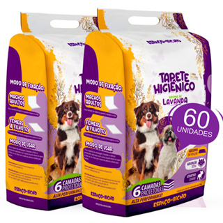 Promoção tapetes higiênicos Espaço De Bicho Lavanda 80x60 - com 60 unidades em Oferta na Shopee