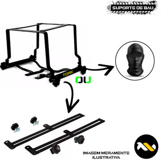 Suporte Baú Removível E Desmontável Completo E Alongador Ou Balaclava Para Titan Fan Start Ybr Factor Fazer Pro Tork