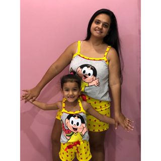 Kit de Pijamas feminino de malha Mãe e Filha - Magali -  Tal Mãe e Tal Filha